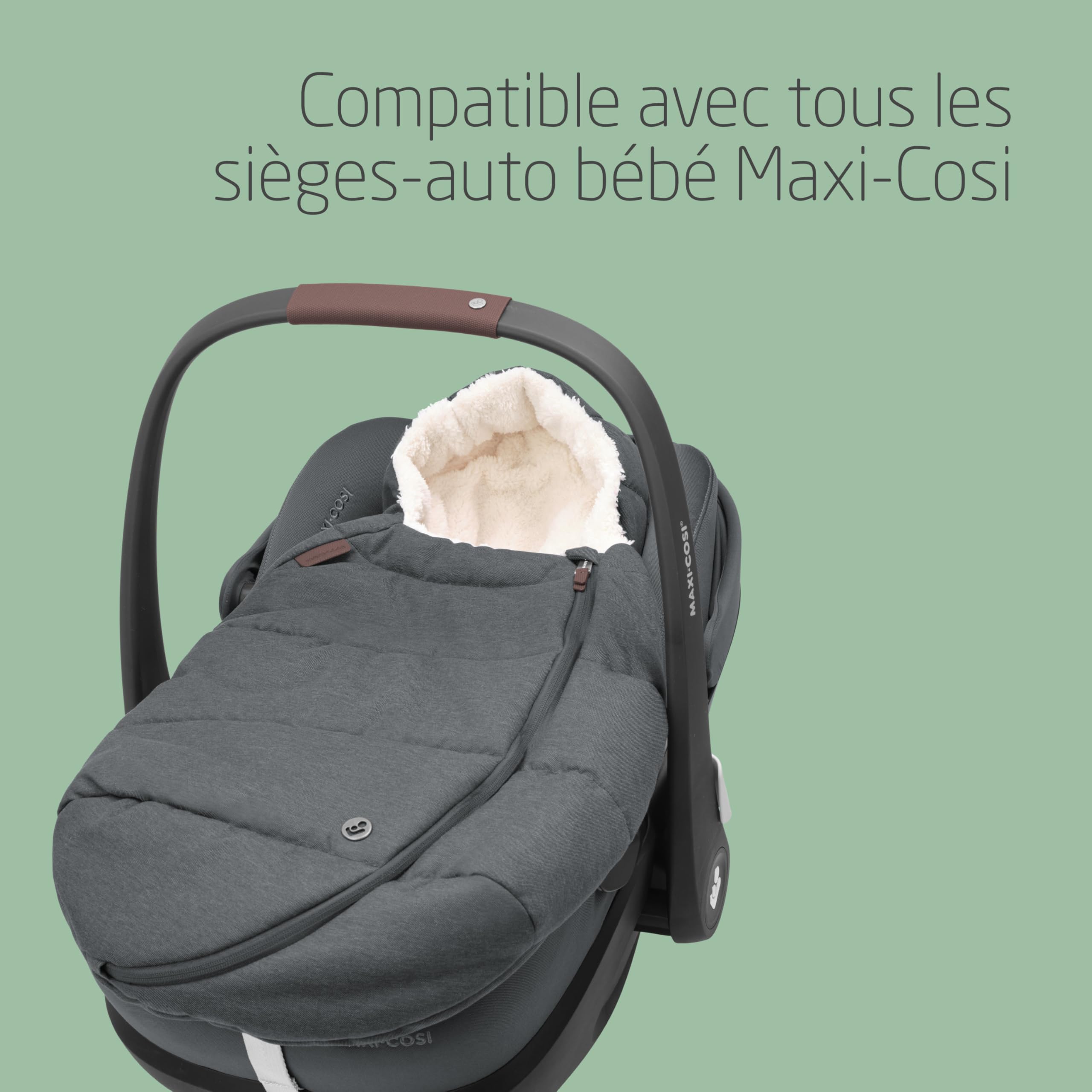 Maxi-Cosi Chancelière pour Cosy bébé (45–75 cm), Chancelière bébé, Confort, Facile et sûr, Tissus doux et robustes, Lavable en machine, Compatible avec sièges-auto bébé Maxi-Cosi, Twillic Graphite