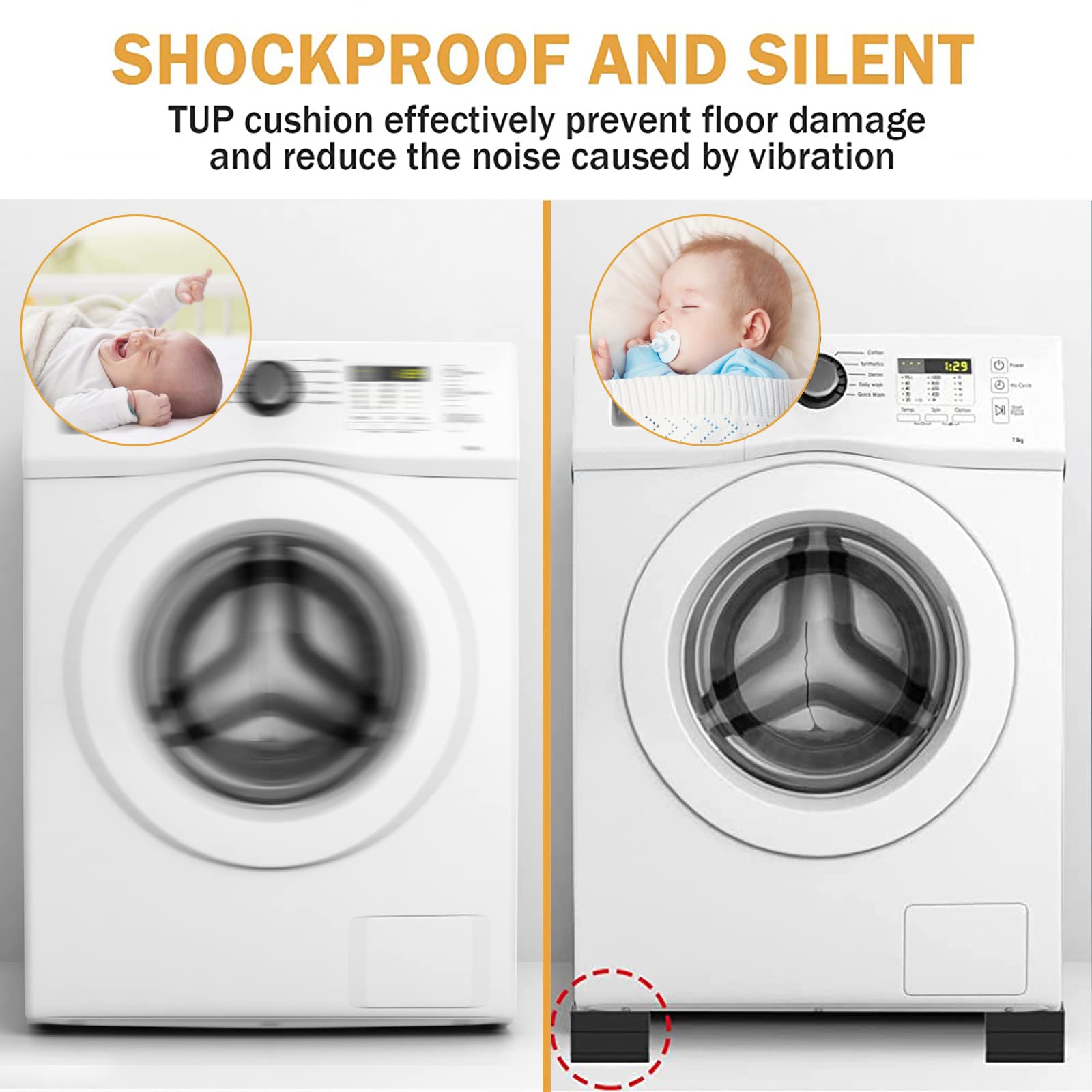 ANNKUT Pack of 8 Rectangle Bed Risers, 3 Inch Heavy Duty Adjustable Furniture Risersï¼ŒSuitable for Sofa Table and Chairs Liftï¼ŒSupport Up to 1,300 Lbs (Black)