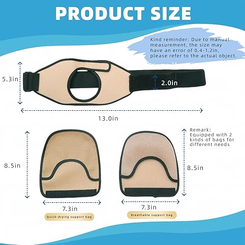Miniatura 5 de WEEOATAR Cinturón de colostomía para bolsa de ostomía, protector de estoma, fácil acceso con adhesivo mágico, envoltura de ostomía para abdomen con