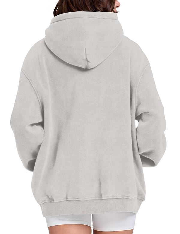 Hatant Grey Hoodies for Women Oversized Hooded Sweatshirts Heavyweight Vintage Fleece Cotton Pullover Hoodies 2026 Grey Sweats Shirts Sweaters Street Gym Clothes for Woman Light Grey-S by Hatant - Used condition - Image 6