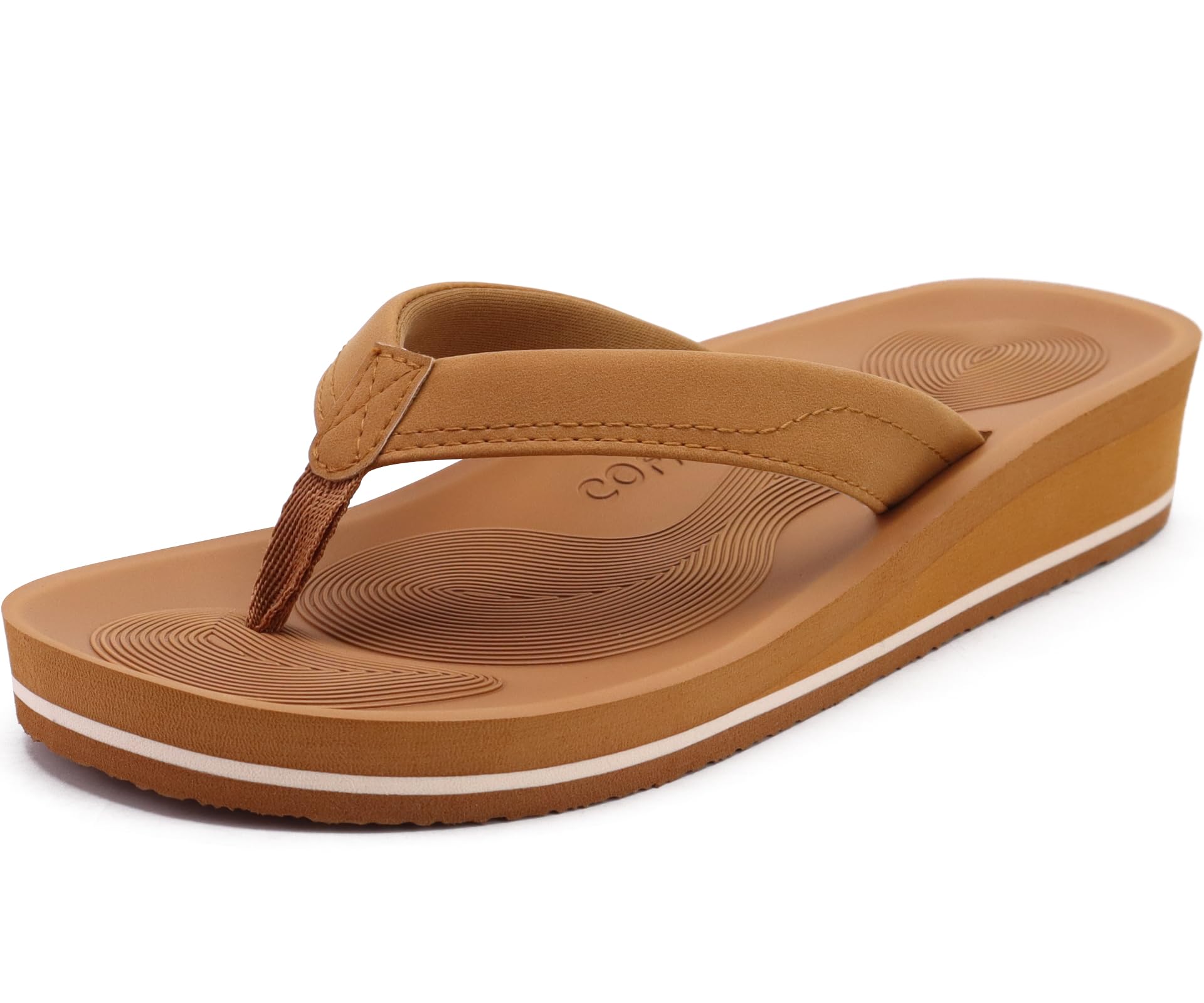 COFACE Chanclas Mujer Sandalias de Cuña para Verano Playa Piscina Interior Exterior