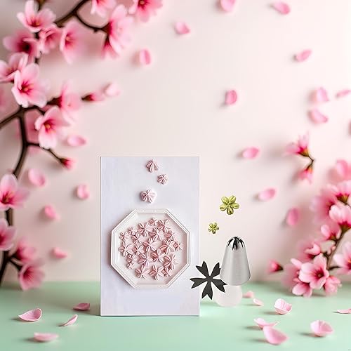 Miniatura 2 de 2F Silver Bakery Puntas de pastelería de acero inoxidable ruso Cupcake Flores de cerezo Glaseado Boquillas para tuberías Herramienta de helado