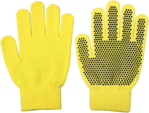Amazon のびのび すべり止め 手袋 キッズ 大人兼用 のびのびマジック手袋 ボツ付き 勝星 145 イエロー フリー 手袋 通販
