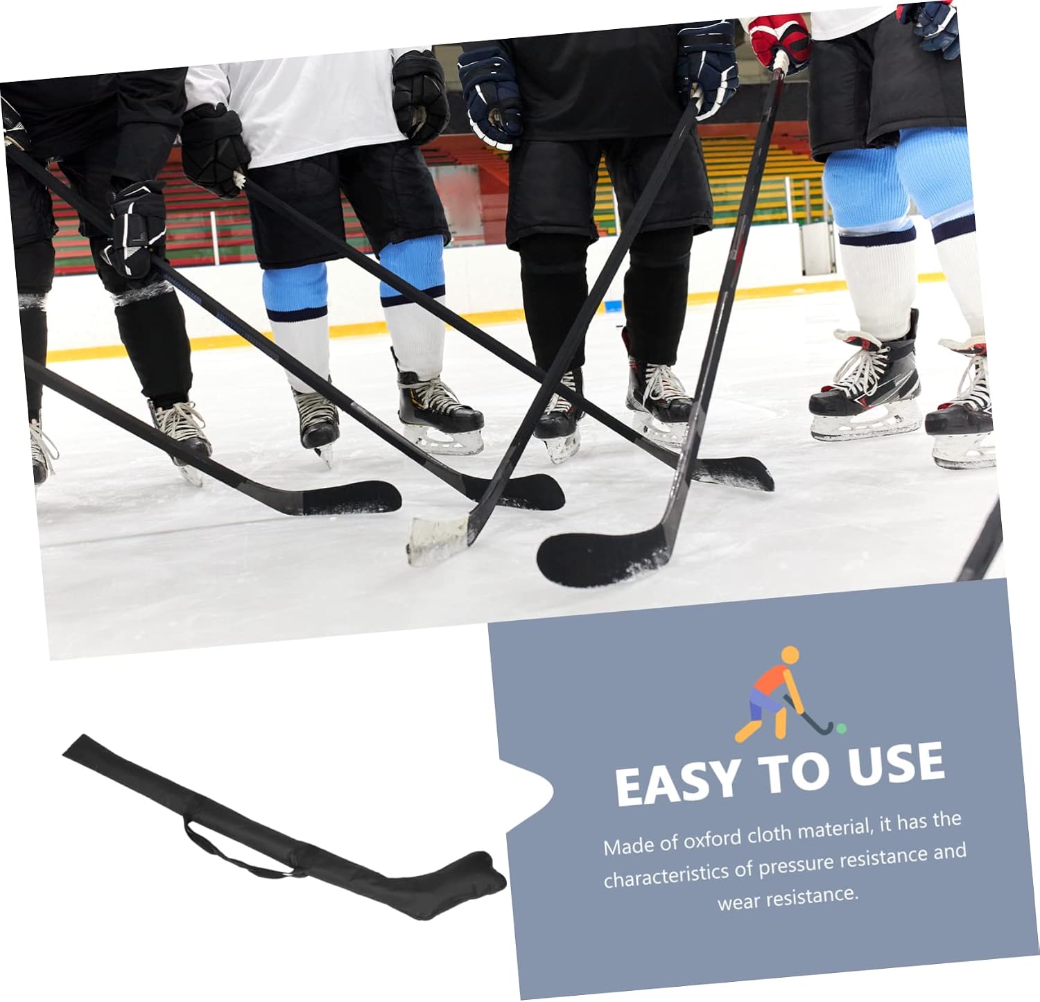 Outdoor Hockey Stick Carrying Bag Durable Pouch for Ice Hockey Equipment Easy to Clean One Shoulder Design Stylish Black Color for Players The Go