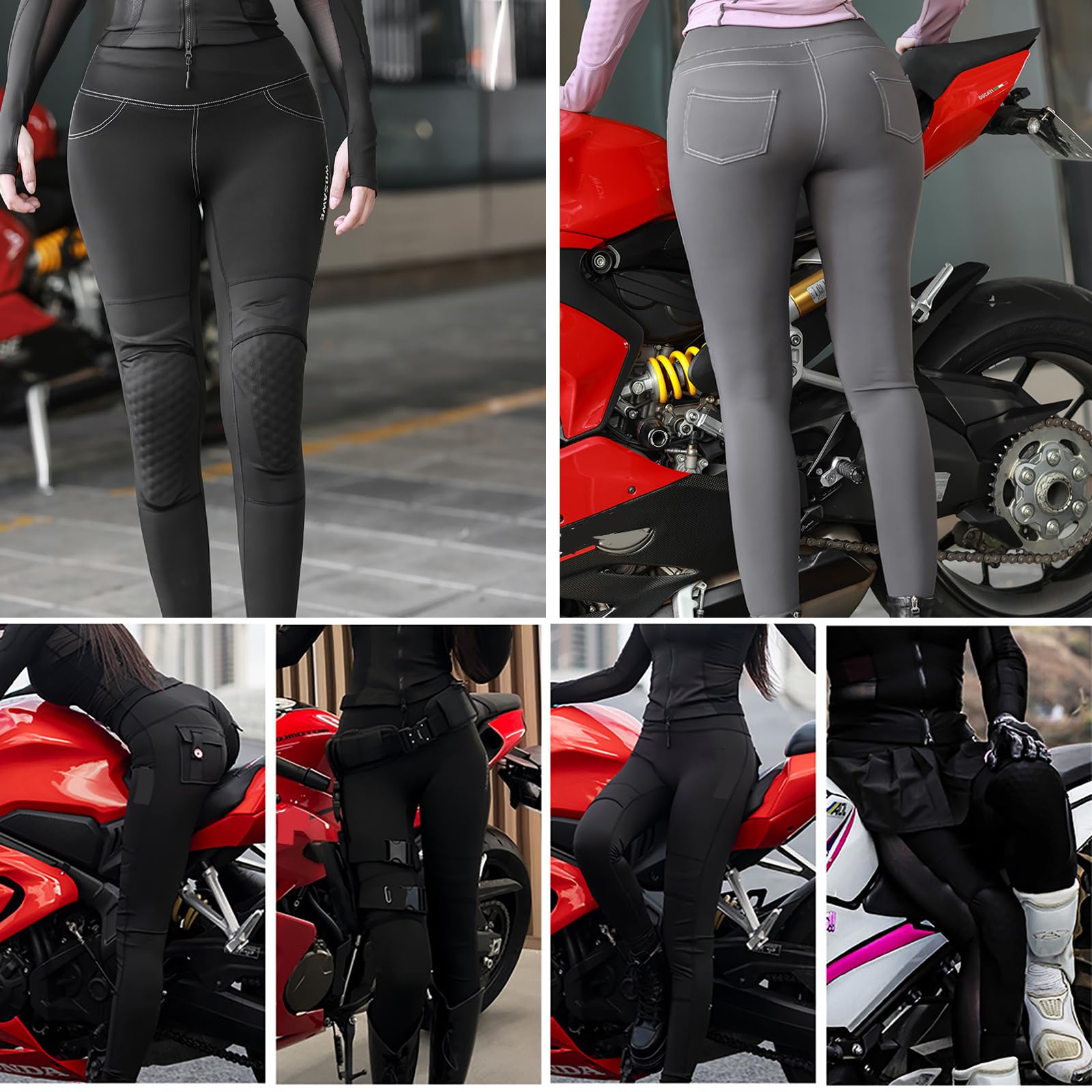 ARMAAN Pantaloni Da Moto Da Donna – Leggings Yoga Push-up Con Protezioni Ginocchia Rimovibili Certificate CE E Tasche Cargo, Ideali Per La Guida Su Strada E Attività Outdoor