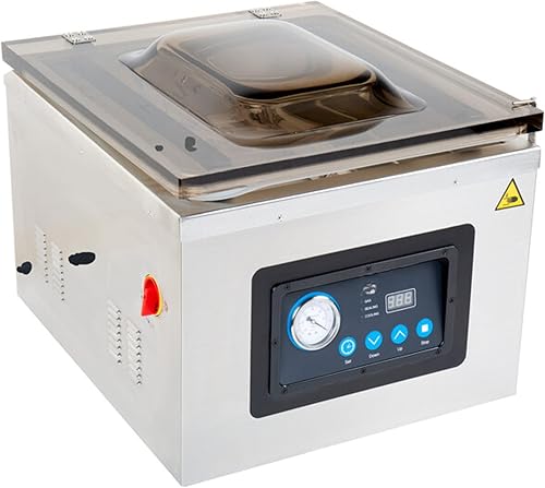 Miniatura 3 de Sellador al vacío de cámara comercial VMC32, acero inoxidable, dos barras de sellado de 16 pulgadas, bomba de aceite, controles digitales, 120 V