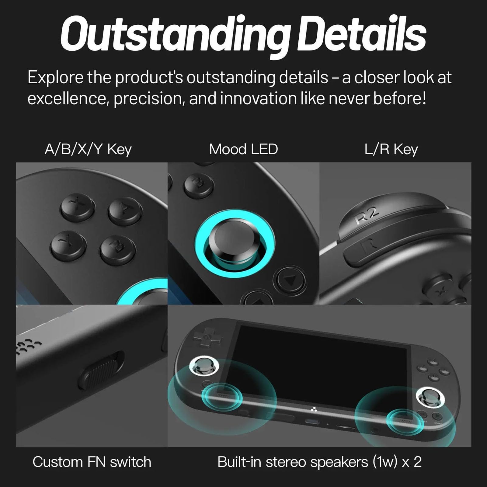 Console di Gioco retrò Portatile, Schermo IPS da 4,96 Pollici 720x1280 28 Emulatori Batteria da 5000 MAh, con Lettore Multimediale Moonlight Lettore di Schede USB per (#3)