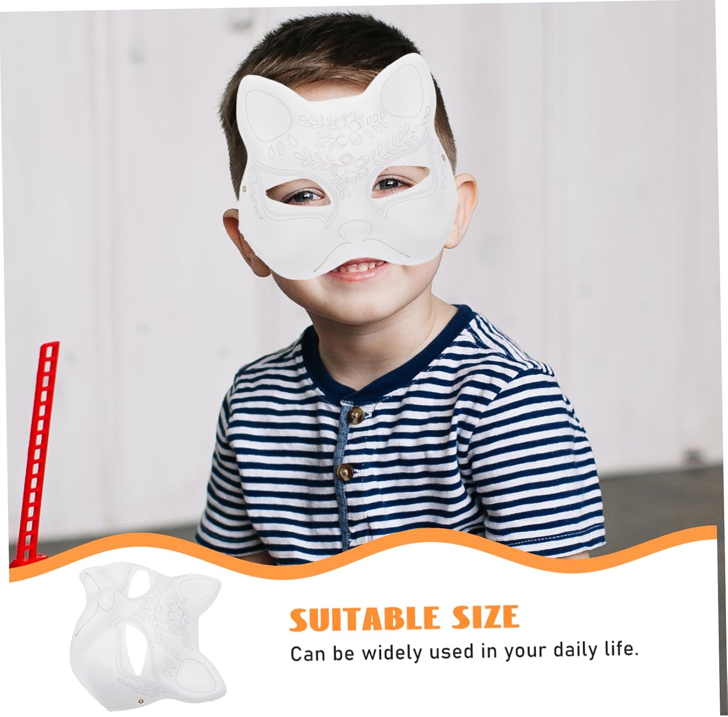 Blank Masquerade Masks Cat Shaped Paper DIY for Children Halloween Season