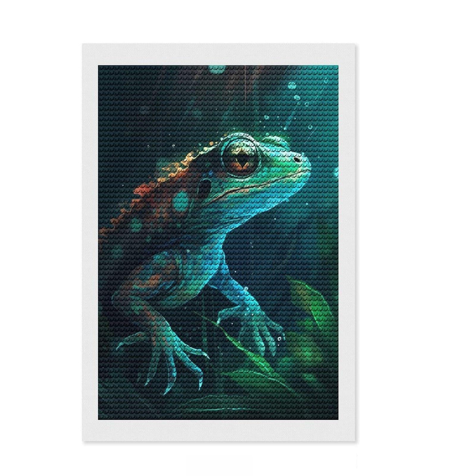 Junmoney Salamander Pretty Diamond Art Kit 8"x12", Satisfying Creative Project, Creative Leisure Activity, Cosy Home Accent, Christmas Gift