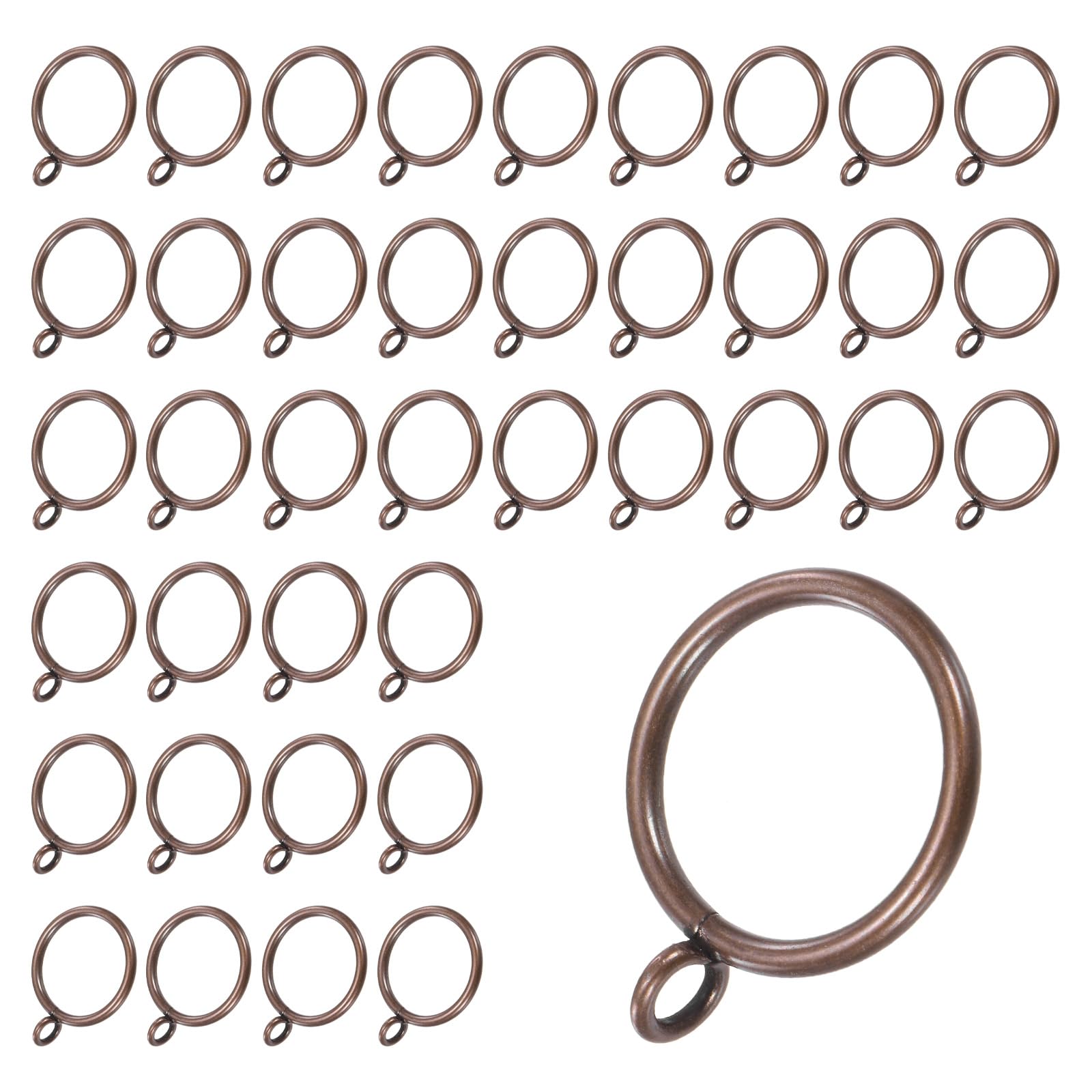 M METERXITY 40-Pack Red Bronze Curtain Rings with Eyelet