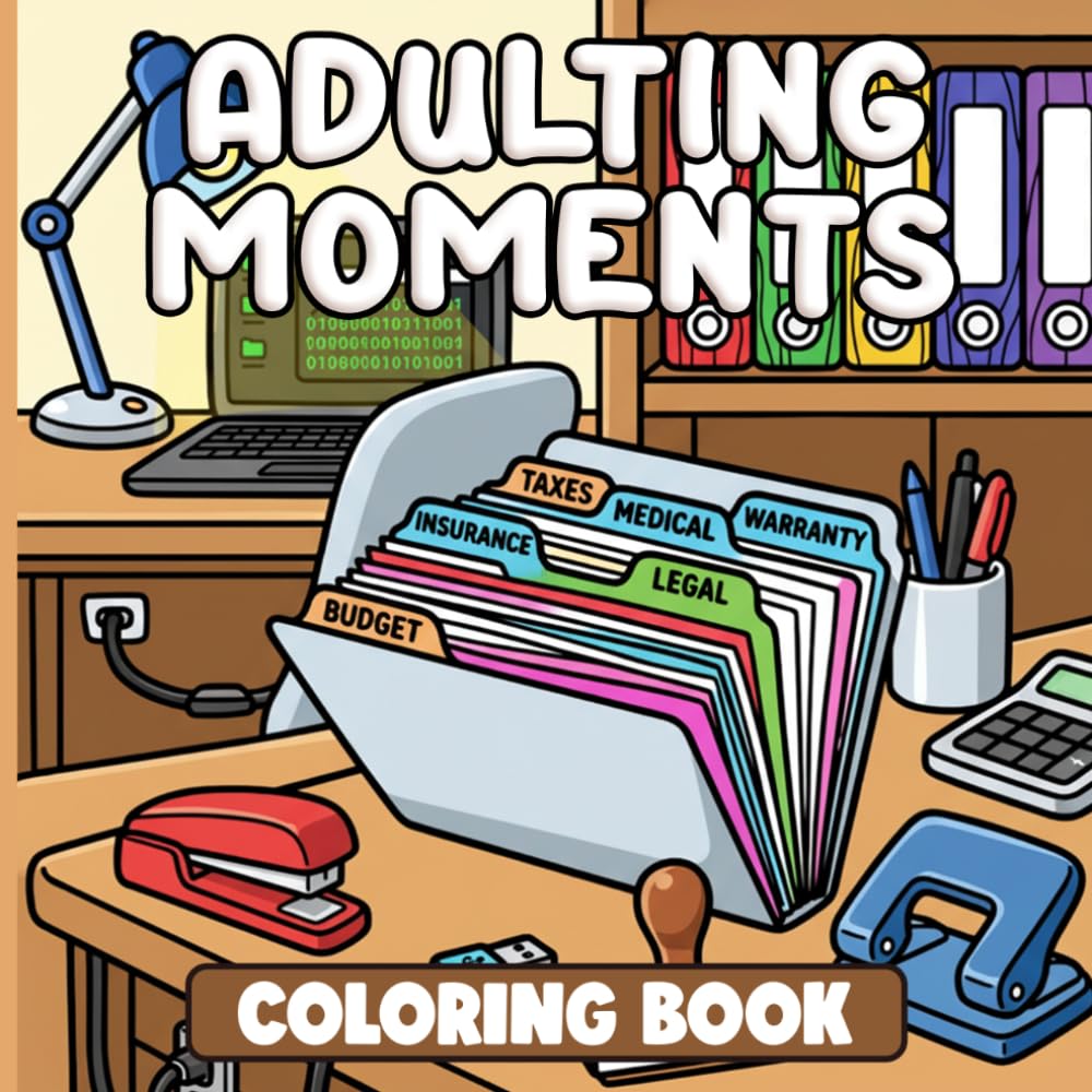 Adulting Moments Coloring Book: Relatable Daily Life Coloring Pages with Cozy Home Scenes, Self Care Routines, and Productivity Moments for Adults to Relax & Relieve Stress