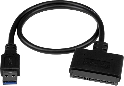USB 3.1 to 2.5 SATA Hard Drive Adapter - 10 Gbps, Black & SATA to USB Cable - External Converter for SSD/HDD Data Transfer