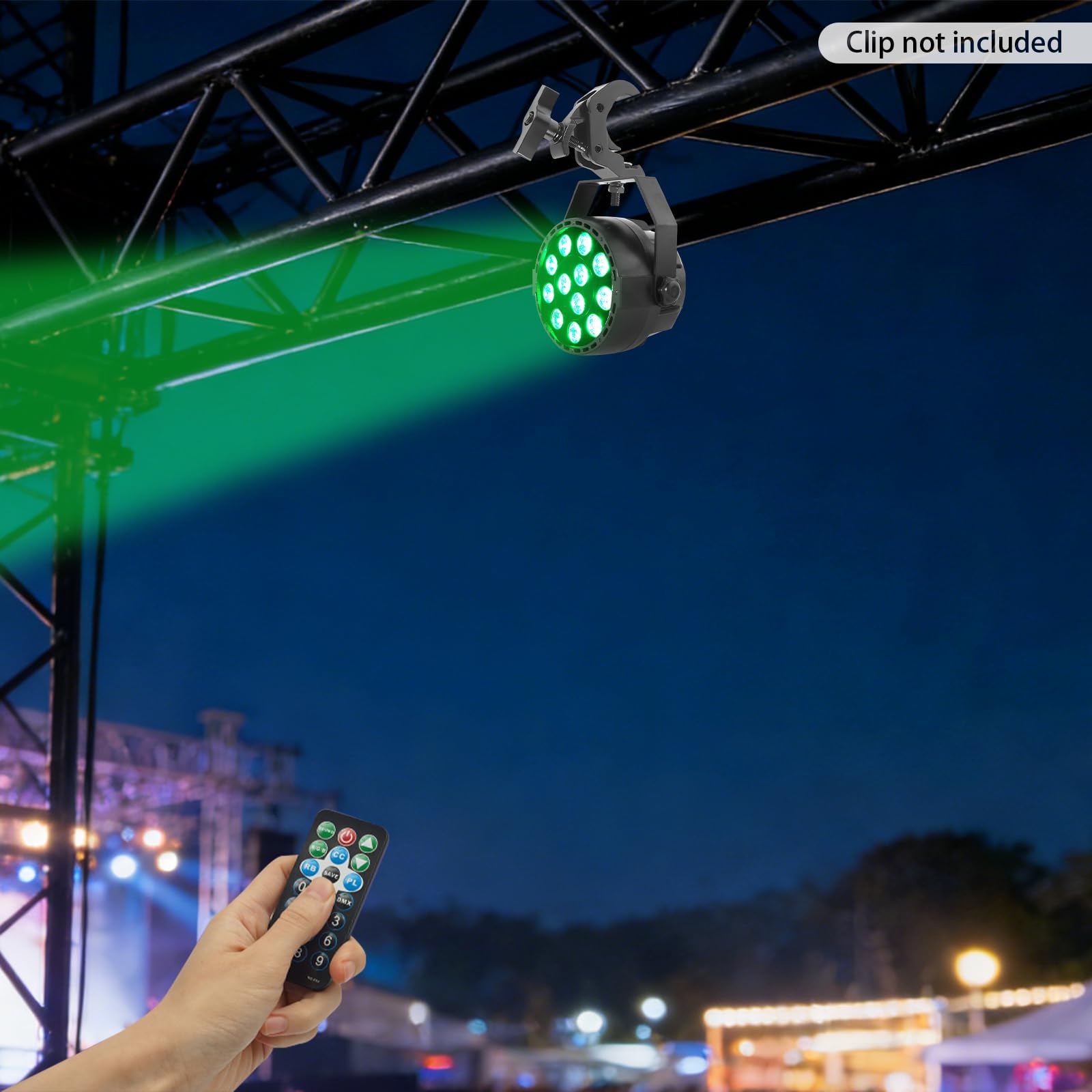 Faretto LED Par in 4 colori, 12 LED RGB, luce da palcoscenico, DMX e