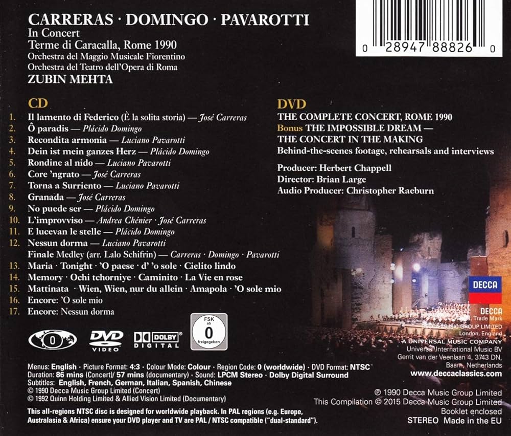 Pavarotti/Domingo/Carreras/Mehta - The Three Tenors 25th