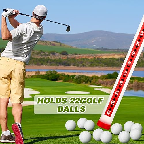 Miniatura 6 de Juego de recogedor de golf de 3 piezas, tubo grueso profesional, tubo de plástico, reciclador de pelota de golf transparente con liberación de bola,