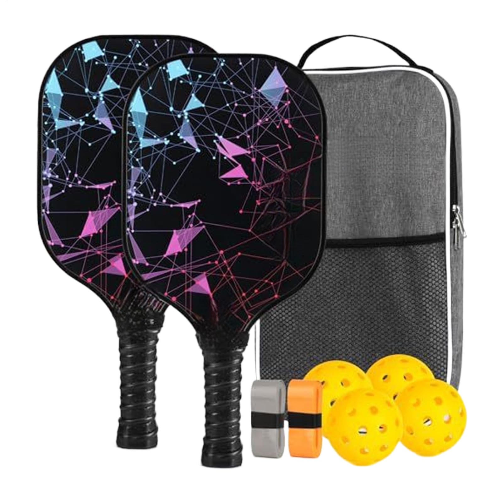 Racchetta da Pickleball Set di Racchette da con Palla | Sportivi in Fibra di Vetro Leggeri ed Ergonomici per Uomo Donna Bambino Casa Esterno Interno
