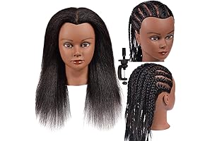 100% Real Natural Hair Mannequin Head