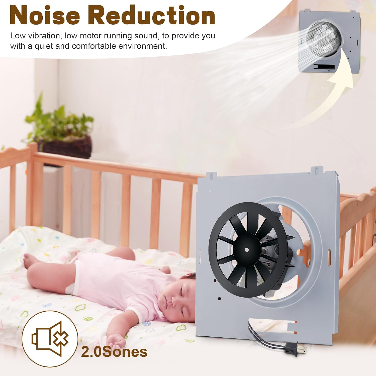 763RLN B Unit for Nutone, 763RL B Unit, S0503B000 Bathroom Exhaust Fan for Nutone 763RLN-R01, 763RL/769RL A, 763RLN, 763RLL, 756 Motor Assembly 50 CFM, Fit 769RF/769RL B 70 CFM, 2.0 Sone, 9"x9"