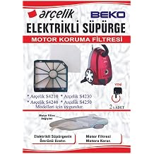 Marketto Ar elik S4210, S4230, S4240, S4250 Elektrikli S p rge Motor Koruma Filtresi, 2'li Set