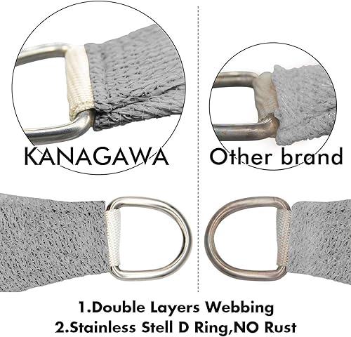 Miniatura 4 de KANAGAWA Toldo parasol rectangular de 16 x 16 pies, color gris, con bloqueo UV, para patio, jardín, actividades al aire libre