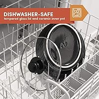 Vista 5 de Olla de cocción lenta eléctrica ovalada de 2 cuartos de galón, temperatura ajustable, entradas, salsas, guisos y salsas, tapa de vidrio apta