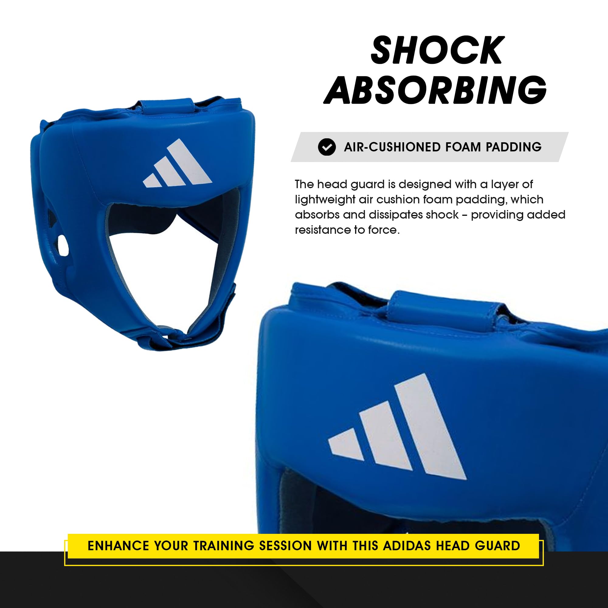 adidas World Boxing lizenzierter Kopfschutz - Verstellbarer rutschfester Stirn- & Ohrenschutz, Kopfschutz für Boxen, Training, Sparring