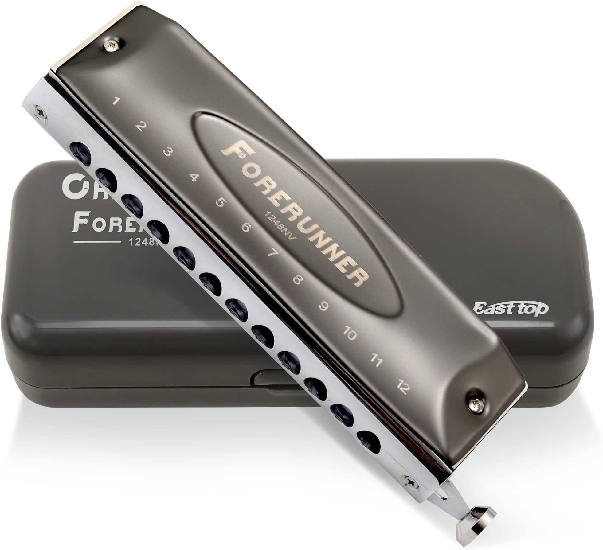 Easttop Forerunner Chromatic Harmonica, 12 Holes, 48 Tones in C, Mouth Organ & Professional Player's Harmonica