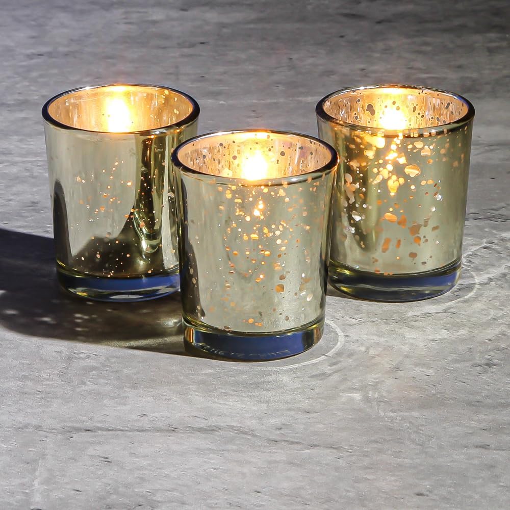Richland Metallic Gold Mercury Votive Candle Holders Set of 72