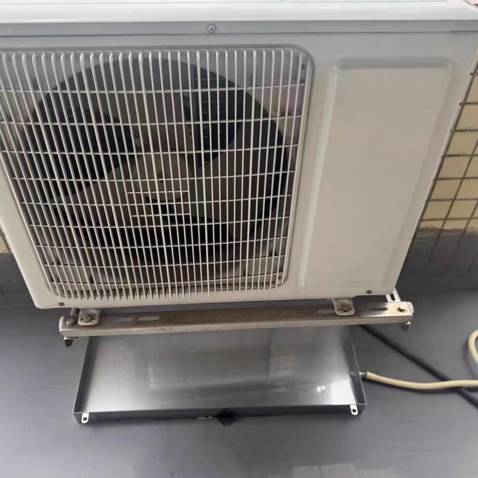 Vassoio Raccogli Gocce Climatizzatore In Acciaio Inox Con Tubo Di Scarico,Vasca Di Drenaggio Condensa Universale Per Unità Esterne Climatizzatore,HVAC,Sistemi Split,Vassoio Raccogli(40x30cm(16x12in))