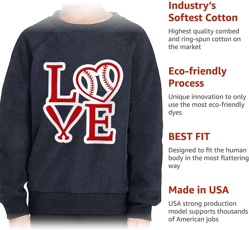 Love Baseball Toddler Raglan Sweatshirt - Baseball Themed Items - Boys Gifts