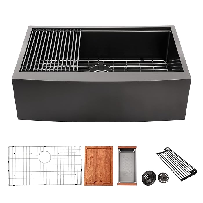 Buy 36 Farmhouse Sink Black Lofeyo 36 Inch Kitchen Sink Apron Front