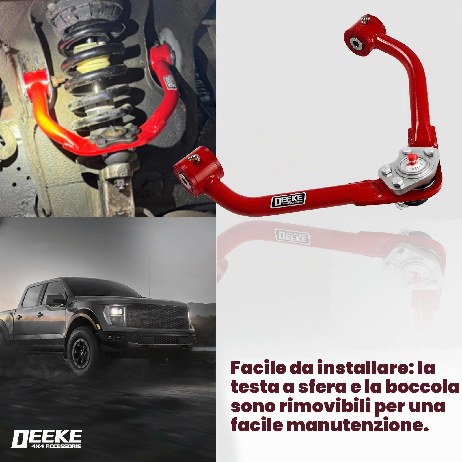 Bracci di controllo anteriori superiori con sollevamento da 1 a 4 pollici per Jeep Liberty 2002-2007, include 2 bracci di controllo anteriori superiori con giunti a sfera Assemblea