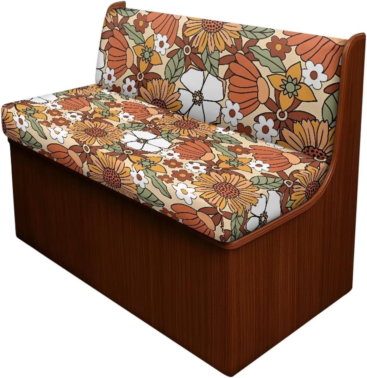 Cottagecore Hippie Daisy Flower Pattern RV Dinette Cushion Covers Stretch Camper Cushions Cover Replacement Couch Cushion Slipcovers for Travel Trailer Couch, 2 Sets