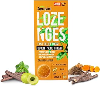 Sapat Ayusas Turmeric Curcumin Lozenges with Vitamin C – Orange Flavor | Natural relief Lozenges for sore throat, cough & cold | Immunity boost with Haldi, Amla, Willow Bark | 200 Tablets