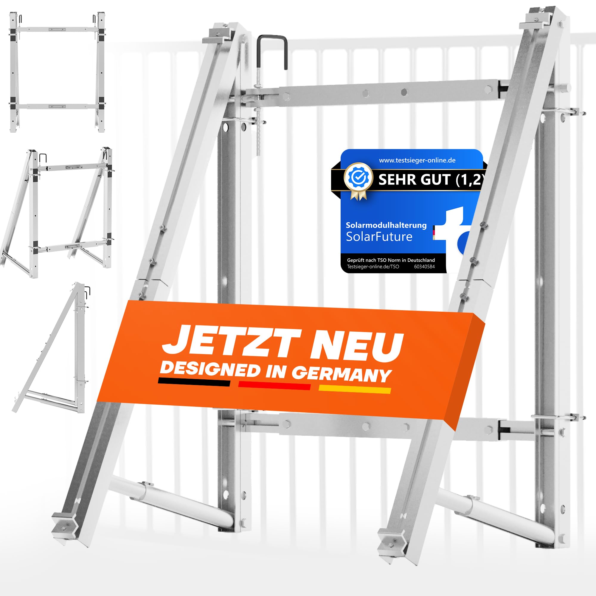 SolarFuture Balkonkraftwerk Halterung Balkon – Flexibel Anpassbar & Sturmsicher