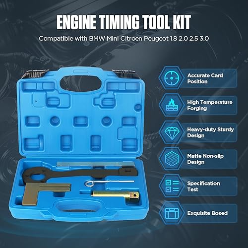 Miniatura 2 de PLAYOCCAR Kit de herramientas de sincronización del motor compatible con BMW Mini Citroen Peugeot 1.8 2.0 2.5 3.0, juego de herramientas de cadena