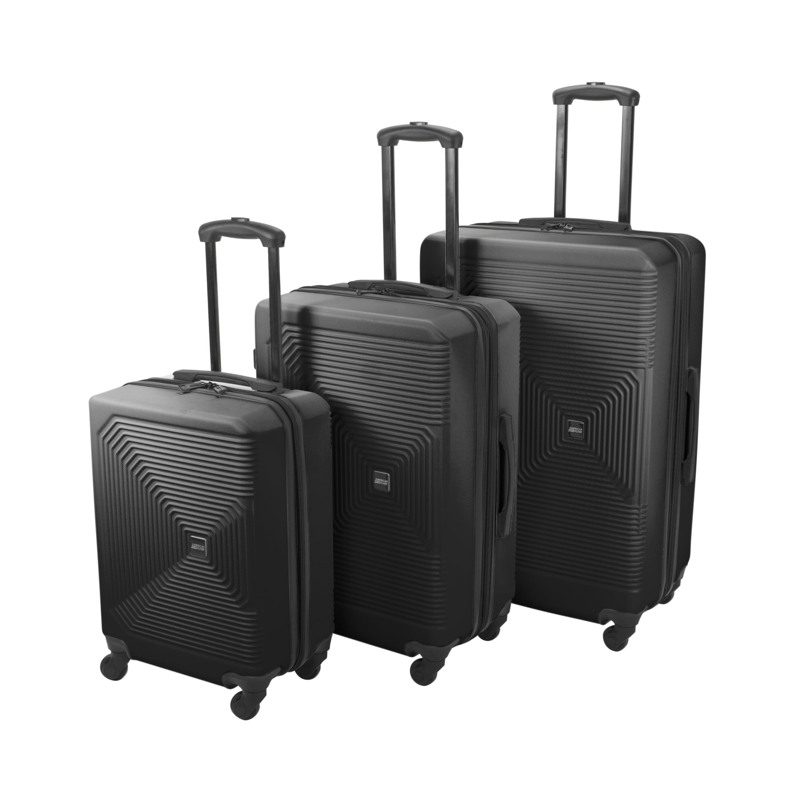American Flyer Knox 3-Piece Hardside Luggage Set, Black