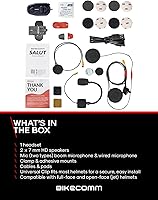 Vista 9 de BIKECOMM Salut - Altavoces de casco de motocicleta intercomunicador – Altavoces inalámbricos de rango 1000M – Sistema de comunicación de casco