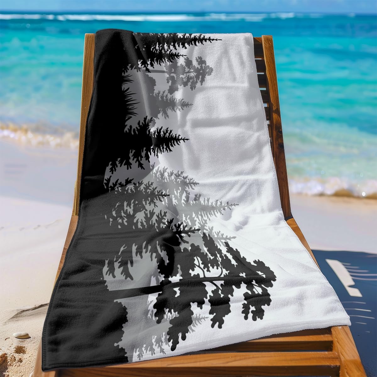 Strandtuch Grauer Schwarzer Baum Microfaser Handtücher Strandtuch XXL Tragbar Bath Towel Sand Proof Strandhandtuch Groß Beach Towel Ultraleicht Schnelltrocknend Antirutsch Strandtücher 100x200cm