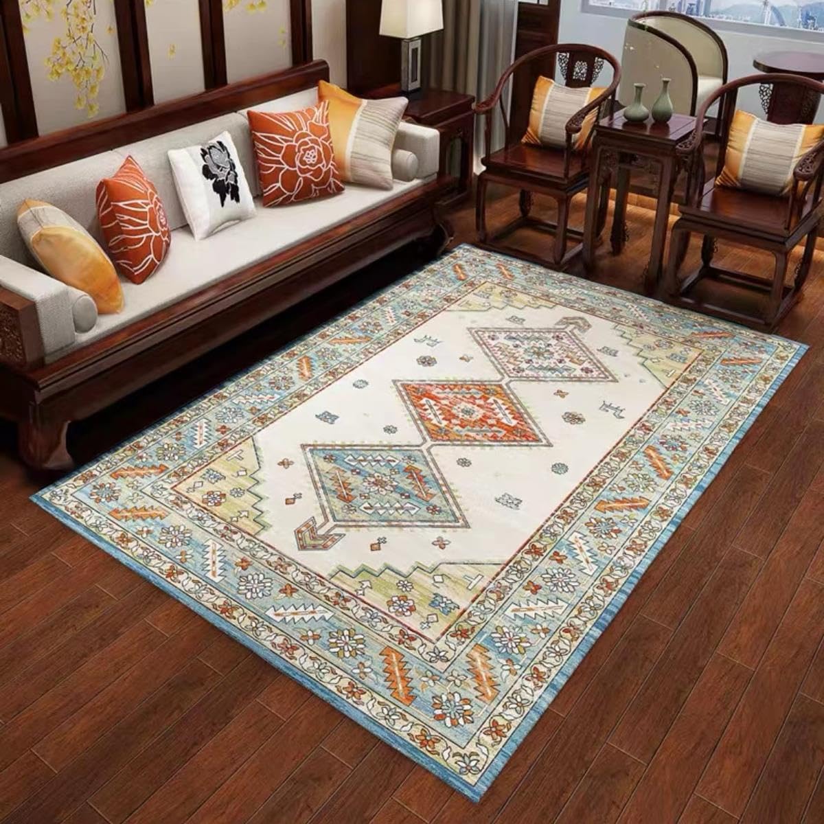Alfombra Eléctrica de Grafeno - Calentamiento Rápido, Temporizador, Temperatura Ajustable, Bajo Consumo Energético, Diseño Moderno, Salón Dormitorio Oficina(E,80 * 120CM)