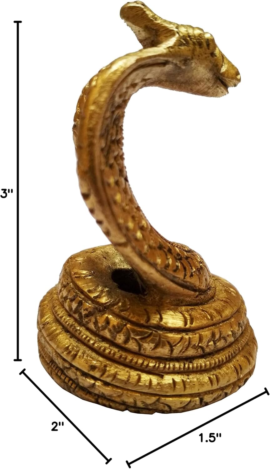 Purpledip Brass Idol Nagaraj Vasuki: Serpent God on Shiva (11582)