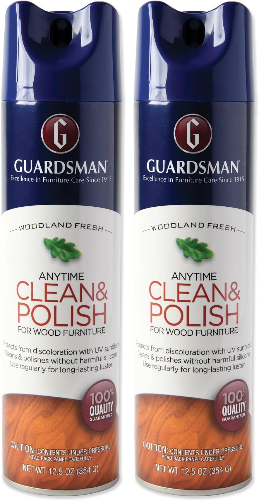460700 Clean & Polish For Wood Furniture-Silicone Free, UV Protection, Woodland Fresh, 12.5 Oz, 1 Count (Pack of 2)