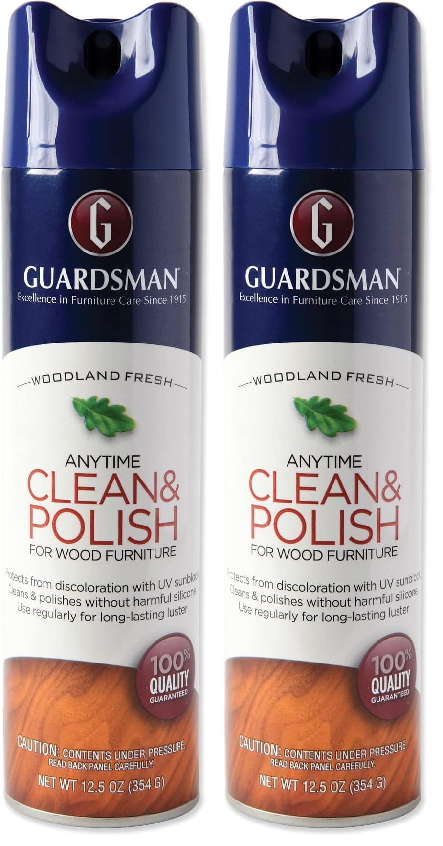 460700 Clean & Polish For Wood Furniture-Silicone Free, UV Protection, Woodland Fresh, 12.5 Oz, 1 Count (Pack of 2)