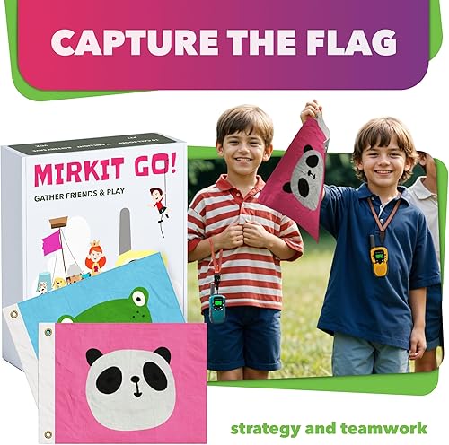 Miniatura 3 de MIRKIT GO! Game: 4X Walkie Talkies para niños y 4 juegos para niños: búsqueda del tesoro, captura la bandera, juego de policía, escondite y busca!