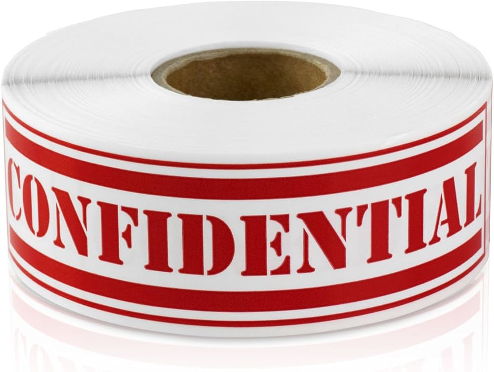 Amazon.co.jp: Confidential 1インチ x 4インチ 特別な取り扱い説明