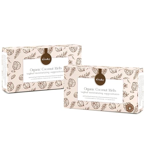 Femallay Supositorio hidratante vaginal perfumado de coco ingredientes 100% naturales para la sequedad y el olor vaginal, 14 supositorios fundidos +