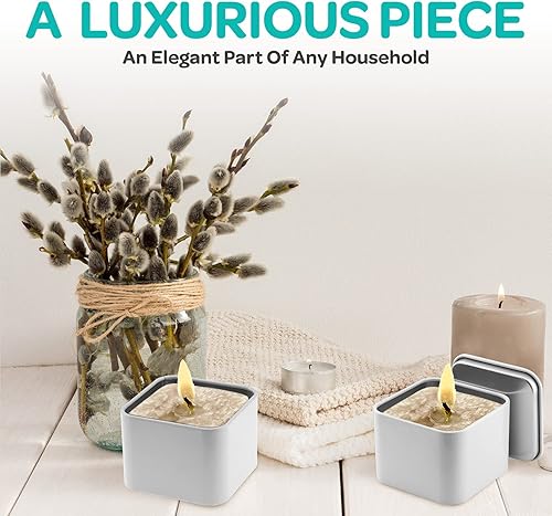 Miniatura 6 de Hearts & Crafts Recipientes de lata de 8 onzas con tapas, color amarillo brillante, paquete de 24, resistentes al calor, no se oxidan, para hacer