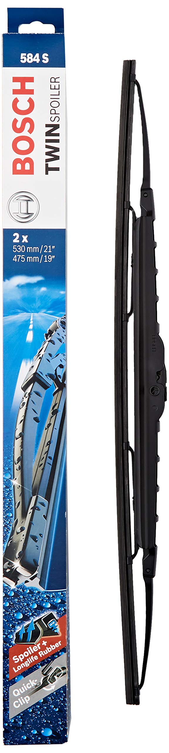 Bosch Wiper Blade Twin Spoiler 584S, Length: 530mm/475mm – set of front wiper blades