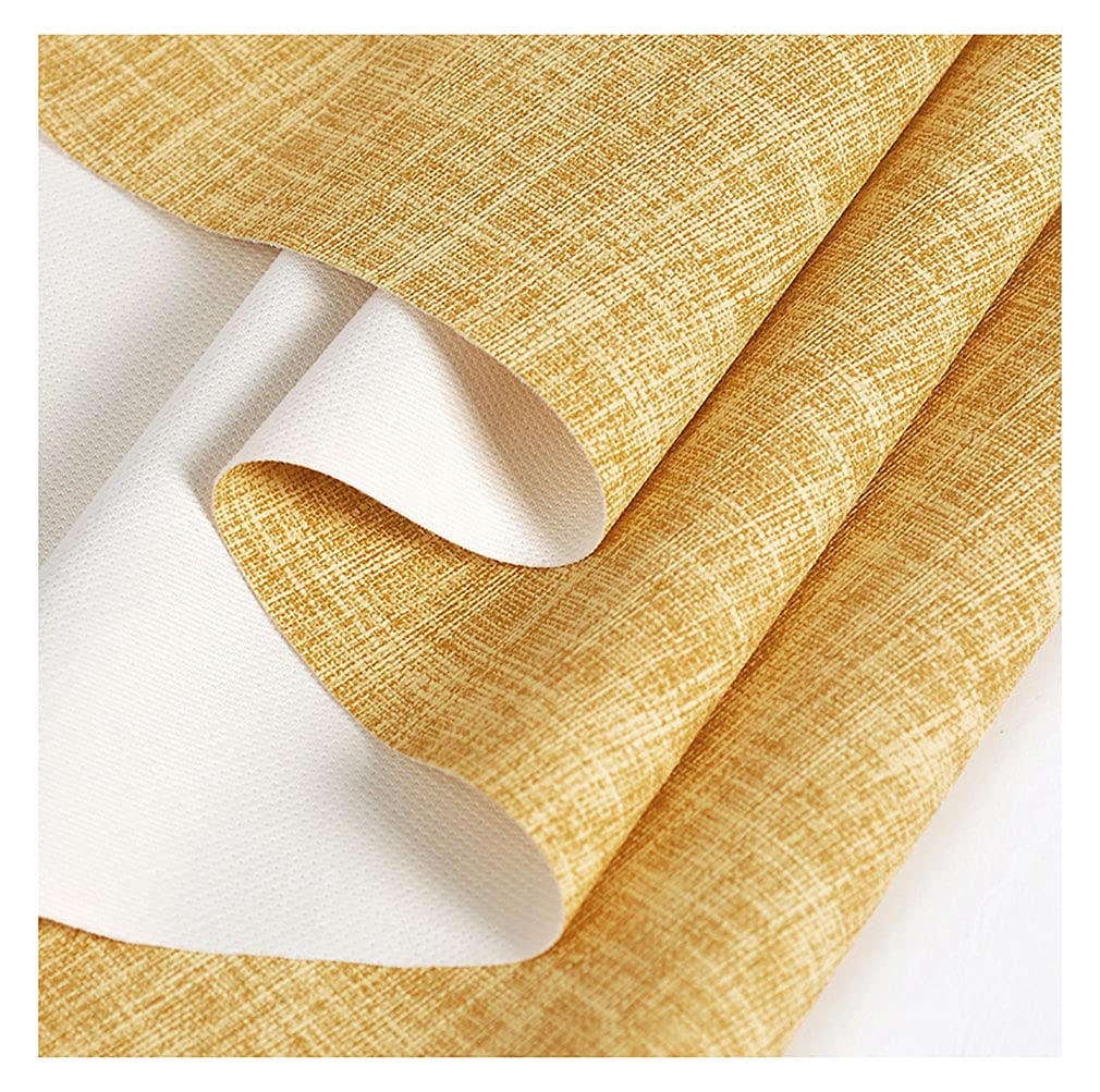 Matière simili cuir à grain aspect leathercloth jaune pour décoration