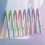 Writech Retractable Gel Ink Pens: 8ct Black Ink 0.5mm Fine Point Tip Pen Comfort Grip Smooth Writing with Aesthetic Gradient Color Barrel for Journaling Note Taking Sketching No Bleed & Smear